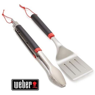 Kit pince et spatule Good pour barbecue - Weber Noir - Publicité Kit pince et spatule Good pour barbecue - Weber Noir - Publicité