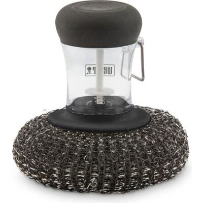 Eponge métallique pour plancha - WEBER - Idéale pour un nettoyage en profondeur - Doseur de savon intégré Blanc - Publicité Eponge métallique pour plancha - WEBER - Idéale pour un nettoyage en profondeur - Doseur de savon intégré Blanc - Publicité