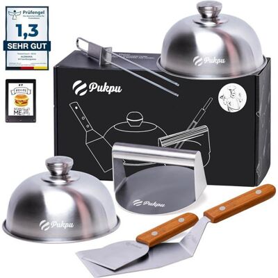 HOME FIT TRAINING Kit Smash Burger Professionnel – Set 6 pièces avec Presse spatules Cloches et Accessoires pour plancha Barbecue ou Cuisine Maison - Publicité HOME FIT TRAINING Kit Smash Burger Professionnel – Set 6 pièces avec Presse spatules Cloches et Accessoires pour plancha Barbecue ou Cuisine Maison - Publicité
