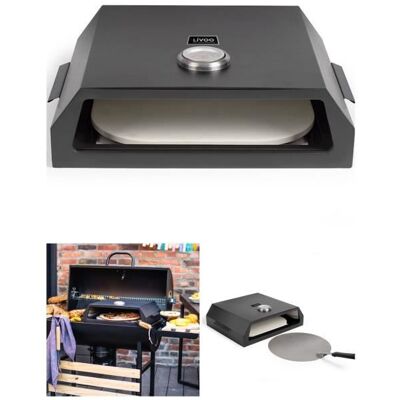 LIVOO Four à pizza Acier inoxydable pour barbecue Pierre réfractaire et pelle à pizza incluses Noir - Publicité LIVOO Four à pizza Acier inoxydable pour barbecue Pierre réfractaire et pelle à pizza incluses Noir - Publicité
