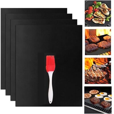 Feuille de Cuisson pour Barbecue Tapis de Cuisson Barbecue Papier Barbecue 4PCS Tapis de Barbecue en Téflon Film de Grill - Publicité Feuille de Cuisson pour Barbecue Tapis de Cuisson Barbecue Papier Barbecue 4PCS Tapis de Barbecue en Téflon Film de Grill - Publicité