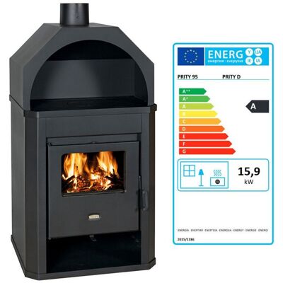Poêle à bois - Prity D - 15 9 kW - Classe A - Rendement 73 6% - Publicité Poêle à bois - Prity D - 15 9 kW - Classe A - Rendement 73 6% - Publicité