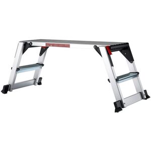 Wiltec Plateforme de travail – 126 x 52 x 49 cm – Surface de marchepied 95 x 30 cm – Escabeau pliable en Aluminium – Plate-forme éch Gris - Publicité Wiltec Plateforme de travail – 126 x 52 x 49 cm – Surface de marchepied 95 x 30 cm – Escabeau pliable en Aluminium – Plate-forme éch Gris - Publicité