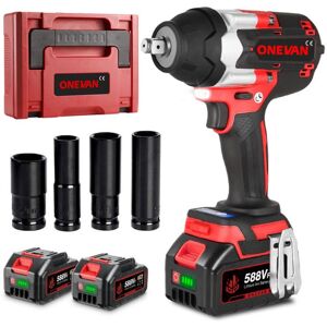 Clé à chocs - ONEVAN - ONEVAN - 1/2 pouce - 1000 N·m - 2x3Ah Rouge - Publicité Clé à chocs - ONEVAN - ONEVAN - 1/2 pouce - 1000 N·m - 2x3Ah Rouge - Publicité