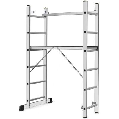 MON MOBILIER DESIGN HIGH Echelle 2 plans en aluminium modulable échafaudage escabeau plateforme de travail 6 marches - Publicité MON MOBILIER DESIGN HIGH Echelle 2 plans en aluminium modulable échafaudage escabeau plateforme de travail 6 marches - Publicité