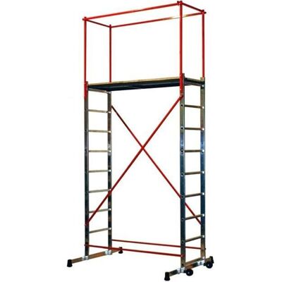 ESCALUX ESCALUX Echafaudage mobile en aluminium ESCALUX Nimbus 250 - Plateau 2m50 - 4 hauteurs de travail jusquà 4m70 Gris - Publicité ESCALUX ESCALUX Echafaudage mobile en aluminium ESCALUX Nimbus 250 - Plateau 2m50 - 4 hauteurs de travail jusquà 4m70 Gris - Publicité