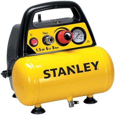 Compresseur - Horizontal - Stanley - Coax - 6 L - 15 HP - Tuyau + soufflette - Publicité Compresseur - Horizontal - Stanley - Coax - 6 L - 15 HP - Tuyau + soufflette - Publicité