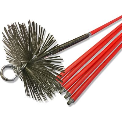KIBROS Kit de ramonage pro conduits non gainés Hérisson acier plat Ø 250 mm 8 50 m 6 cannes Ressort de départ Embouts métal - Publicité KIBROS Kit de ramonage pro conduits non gainés Hérisson acier plat Ø 250 mm 8 50 m 6 cannes Ressort de départ Embouts métal - Publicité