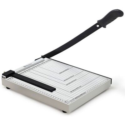 WAYTEX Coupe papier Guillotine Massicot pour couper Papier Carton et Feuilles Plastifiées Cisaille à Levier capacité 8 feuilles Blanc - Publicité WAYTEX Coupe papier Guillotine Massicot pour couper Papier Carton et Feuilles Plastifiées Cisaille à Levier capacité 8 feuilles Blanc - Publicité