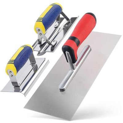 SODIAL Lot de 3 Outils pour Béton en Acier Inoxydable Truelle de Finition Plate Bordureuse et Rainureuse à Main pour Béton avec Poignée - Publicité SODIAL Lot de 3 Outils pour Béton en Acier Inoxydable Truelle de Finition Plate Bordureuse et Rainureuse à Main pour Béton avec Poignée - Publicité