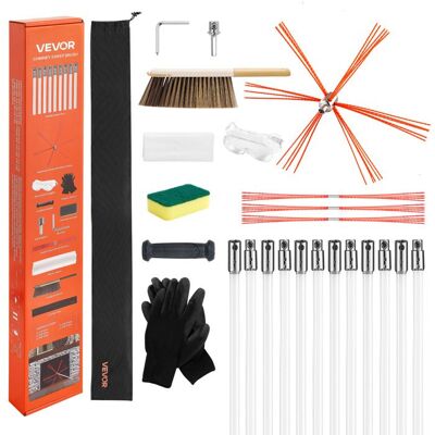 Kit de Ramonage 12 m-VEVOR-Brosse Ramonage Cheminée Extensible-Outil de Nettoyage Flexible 90° - Publicité Kit de Ramonage 12 m-VEVOR-Brosse Ramonage Cheminée Extensible-Outil de Nettoyage Flexible 90° - Publicité