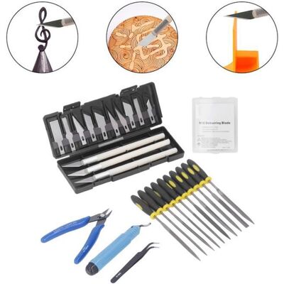Kit doutils pour imprimante 3D - TBEST - 13 outils de coupe - 10 limes - Pince à épiler - ABS et acier rapide Blanc - Publicité Kit doutils pour imprimante 3D - TBEST - 13 outils de coupe - 10 limes - Pince à épiler - ABS et acier rapide Blanc - Publicité