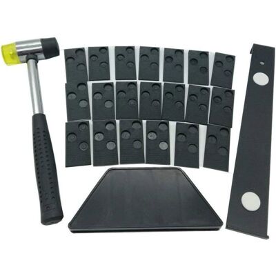 LIAIKI Kit dinstallation pour installation de sol stratifié en bois avec cale à frapper outil d’emboitage maillet et 20 entretoises Noir - Publicité LIAIKI Kit dinstallation pour installation de sol stratifié en bois avec cale à frapper outil d’emboitage maillet et 20 entretoises Noir - Publicité