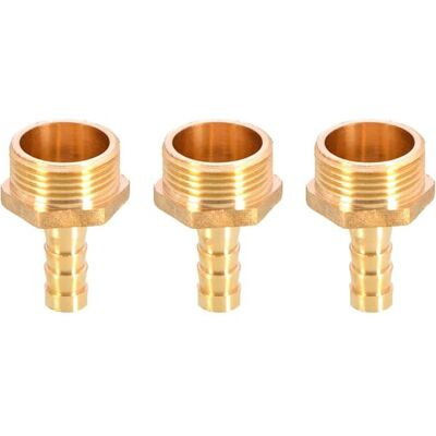 BEAUTY REINA PLUS 3 raccords en laiton pour tuyau barbelé 10 mm à 3/4 pouce mâle BSP fileté raccord de tuyau adaptateur de tuyau - Publicité BEAUTY REINA PLUS 3 raccords en laiton pour tuyau barbelé 10 mm à 3/4 pouce mâle BSP fileté raccord de tuyau adaptateur de tuyau - Publicité