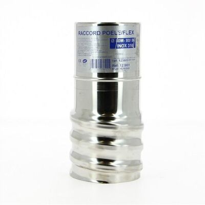 TEN Raccord inox entre tuyau poêle Ø80 et tubage Ø125 Gris - Publicité TEN Raccord inox entre tuyau poêle Ø80 et tubage Ø125 Gris - Publicité