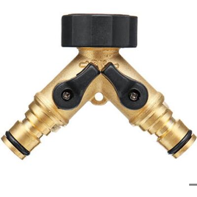 RELA Adaptateur Y 2 voies tuyau arrosage connecteur rapide robinet laiton partage eau étanche pression max - Publicité RELA Adaptateur Y 2 voies tuyau arrosage connecteur rapide robinet laiton partage eau étanche pression max - Publicité