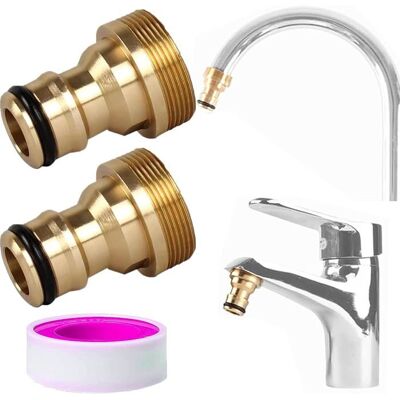 JSTHASEB Connecteur de robinet de cuisineconnecteur universel de tuyau de robinet de cuisineaccessoire de jardin – Adaptateur (laiton) - Publicité JSTHASEB Connecteur de robinet de cuisineconnecteur universel de tuyau de robinet de cuisineaccessoire de jardin – Adaptateur (laiton) - Publicité