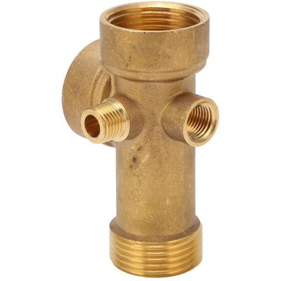 SALALIS connecteur de joint de tuyau Raccord de tuyau 5 voies en laiton G1 G1/4 connecteur de canalisation deau bricolage tuyau - Publicité SALALIS connecteur de joint de tuyau Raccord de tuyau 5 voies en laiton G1 G1/4 connecteur de canalisation deau bricolage tuyau - Publicité