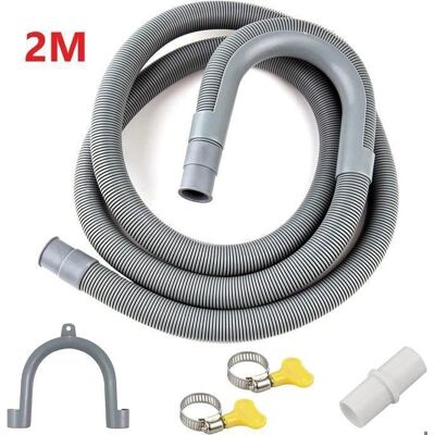 WEGARDEN Tuyau Vidange Machine a Laver 2M Rallonge de Tuyau de Vidange Tuyau de Vidange Universel avec Support et Colliers de Serrage Gris - Publicité WEGARDEN Tuyau Vidange Machine a Laver 2M Rallonge de Tuyau de Vidange Tuyau de Vidange Universel avec Support et Colliers de Serrage Gris - Publicité