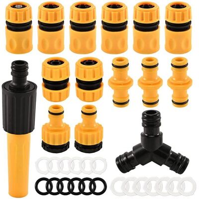 WELLSLXB Kit Raccord Rapide Tuyau Jardin 15 Pièces 1/2 3/4 Connecteur Arrosage Lavage Voiture Durable Facile - Publicité WELLSLXB Kit Raccord Rapide Tuyau Jardin 15 Pièces 1/2 3/4 Connecteur Arrosage Lavage Voiture Durable Facile - Publicité