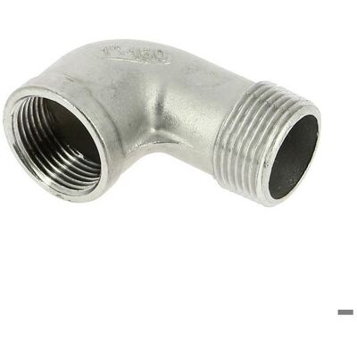 Coude 90° inox égal mâle femelle - ATUSA - Filetage 1 (26x34) - Inox 316 - PN20 - TS -25°C à +180°C Gris - Publicité Coude 90° inox égal mâle femelle - ATUSA - Filetage 1 (26x34) - Inox 316 - PN20 - TS -25°C à +180°C Gris - Publicité