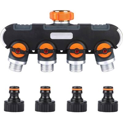 LIAIKI Distributeur 4 Voies Séparateur de Tuyau Débit deau Réglable et Verrouillable Distributeur pour lirrigation 3/4 Connecteur Noir - Publicité LIAIKI Distributeur 4 Voies Séparateur de Tuyau Débit deau Réglable et Verrouillable Distributeur pour lirrigation 3/4 Connecteur Noir - Publicité
