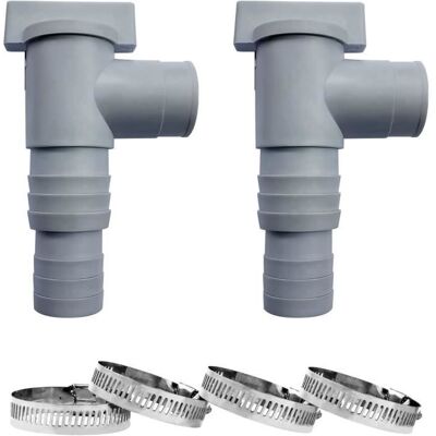 DLZAOAO Vanne dentretien/darrêt pour Piscine Adaptateur De Tuyau De Piscine 32mm Robinet Darrêt avec 2 Colliers De Serrage Double Gris - Publicité DLZAOAO Vanne dentretien/darrêt pour Piscine Adaptateur De Tuyau De Piscine 32mm Robinet Darrêt avec 2 Colliers De Serrage Double Gris - Publicité
