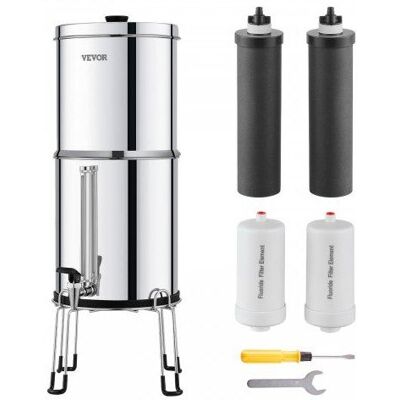 VEVOR Système Filtration Eau Gravité 7 5 L Inox 304 2 Filtres Charbon 2 Filtres Défluoration Robinet - Publicité VEVOR Système Filtration Eau Gravité 7 5 L Inox 304 2 Filtres Charbon 2 Filtres Défluoration Robinet - Publicité