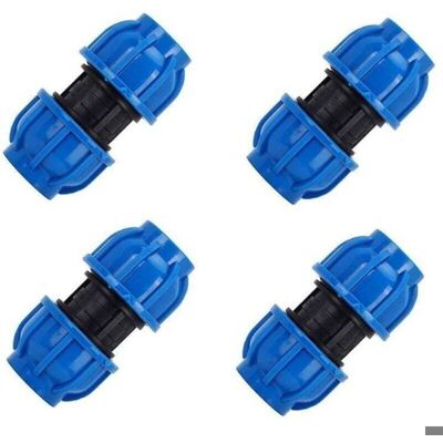 Raccord de tuyau deau - LUSKYKA® - Lot de 4 pièces - Connecteur droit - Plastique PE - Diamètre 32 mm - Publicité Raccord de tuyau deau - LUSKYKA® - Lot de 4 pièces - Connecteur droit - Plastique PE - Diamètre 32 mm - Publicité