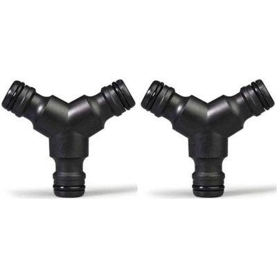 LONGDR Raccord en Y 3 voies pour tuyau de jardin – Connecteur mâle à emboîtement rapide – Lot de 2 - Publicité LONGDR Raccord en Y 3 voies pour tuyau de jardin – Connecteur mâle à emboîtement rapide – Lot de 2 - Publicité