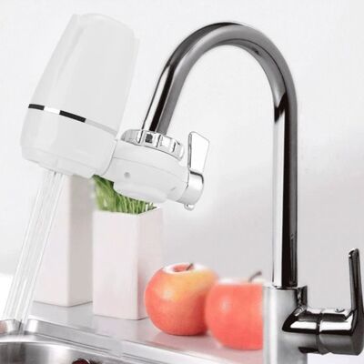 Purificateur de filtre à eau à montage sur robinet de robinet de cuisine domestique avec noyau en céramique lavable HB016 Blanc - Publicité Purificateur de filtre à eau à montage sur robinet de robinet de cuisine domestique avec noyau en céramique lavable HB016 Blanc - Publicité