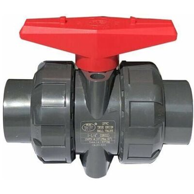 Vanne double union à coller diam 40 mm vanne boisseau pvc robinet boisseau sphérique robinet a bille sph - Publicité Vanne double union à coller diam 40 mm vanne boisseau pvc robinet boisseau sphérique robinet a bille sph - Publicité