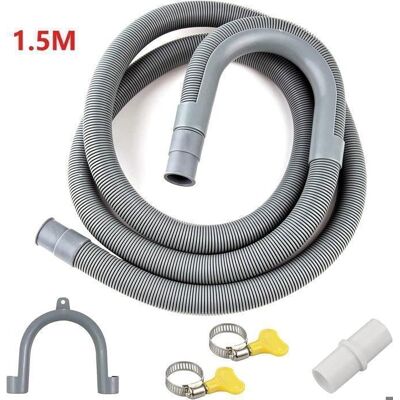 WEGARDEN Tuyau Vidange Machine a Laver 1.5M Rallonge de Tuyau de Vidange Tuyau de Vidange Universel avec Support et Colliers de Serrage Gris - Publicité WEGARDEN Tuyau Vidange Machine a Laver 1.5M Rallonge de Tuyau de Vidange Tuyau de Vidange Universel avec Support et Colliers de Serrage Gris - Publicité
