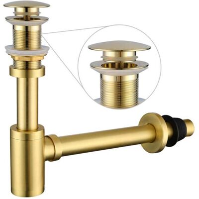 ZHIJIE SARL Ensemble complet de siphon en P pour lavabo de salle de bain kit de vidange dévier réglable de 1-1/4 po tube en laiton massif - Publicité ZHIJIE SARL Ensemble complet de siphon en P pour lavabo de salle de bain kit de vidange dévier réglable de 1-1/4 po tube en laiton massif - Publicité