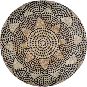 Tapis rond en jute Atmosphera 120cm - Motif végétal Décoration - Publicité Tapis rond en jute Atmosphera 120cm - Motif végétal Décoration - Publicité