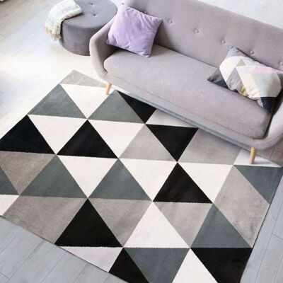 Tapis Scandinave Noir de Deco Factory - 150 x 220 cm - Polypropylène - Publicité Tapis Scandinave Noir de Deco Factory - 150 x 220 cm - Polypropylène - Publicité