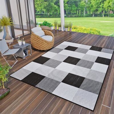 Tapis dextérieur - VIMODA - Modern - 60x100 cm - 100% Polypropylène - Imperméable Gris - Publicité Tapis dextérieur - VIMODA - Modern - 60x100 cm - 100% Polypropylène - Imperméable Gris - Publicité