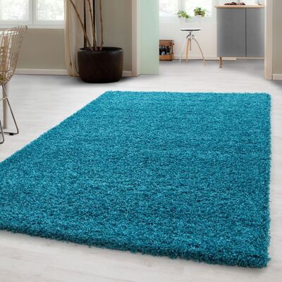 Carpetsale24 Uni Tapis de Salon Shaggy Uni Tapis Turquoise 160x230 cm Chambre Tapis Poil Long Moelleux et Doux Bleu - Publicité Carpetsale24 Uni Tapis de Salon Shaggy Uni Tapis Turquoise 160x230 cm Chambre Tapis Poil Long Moelleux et Doux Bleu - Publicité