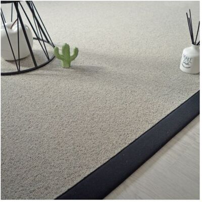 DECOWEB Tapis pure laine Killoo gris - Ganse coton noir - 80 x 150 cm Noir - Publicité DECOWEB Tapis pure laine Killoo gris - Ganse coton noir - 80 x 150 cm Noir - Publicité