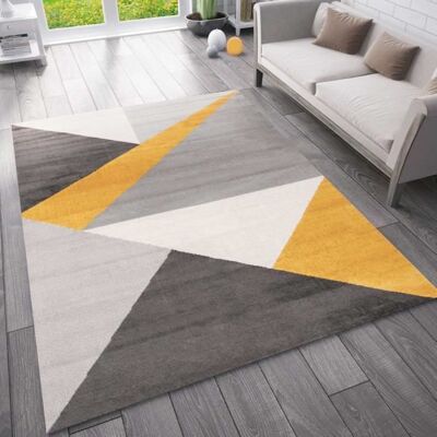 Tapis - VIMODA - Mondol - Géométrique - Jaune - 160x220 cm - Antidérapant Jaune - Publicité Tapis - VIMODA - Mondol - Géométrique - Jaune - 160x220 cm - Antidérapant Jaune - Publicité