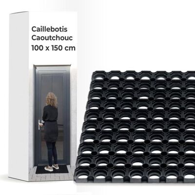 Vivol Paillasson en Caoutchouc 100x150cm Tapis dEntrée Multi-usages Intérieur et Extérieur Noir - Publicité Vivol Paillasson en Caoutchouc 100x150cm Tapis dEntrée Multi-usages Intérieur et Extérieur Noir - Publicité