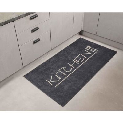 Tapis de Cuisine - NAZAR - STAMPA - 50x80 cm - Anthracite - Lavable Gris - Publicité Tapis de Cuisine - NAZAR - STAMPA - 50x80 cm - Anthracite - Lavable Gris - Publicité