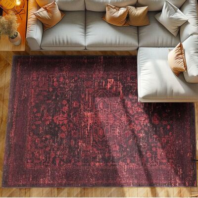 SIMPEX Tapis de Salon Vintage Orient Lavable Antidérapant Used Look Rouge 200 x 290 cm Rouge - Publicité SIMPEX Tapis de Salon Vintage Orient Lavable Antidérapant Used Look Rouge 200 x 290 cm Rouge - Publicité