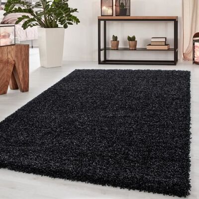 Tapis Salon Shaggy - Laetitia - Anthracite - 60 x 110 cm - 100% Polypropylène - SIMPEX Noir - Publicité Tapis Salon Shaggy - Laetitia - Anthracite - 60 x 110 cm - 100% Polypropylène - SIMPEX Noir - Publicité