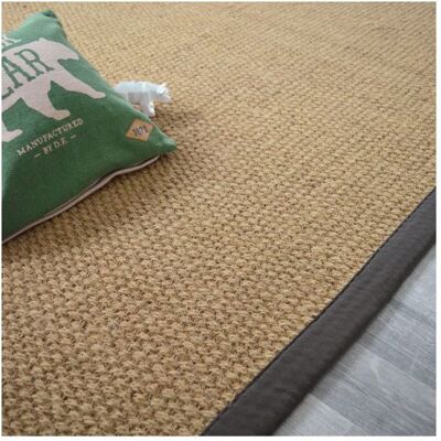 DECOWEB Tapis Coco - Delhi panama - Ganse coton anthracite - 140 x 200 cm Vert - Publicité DECOWEB Tapis Coco - Delhi panama - Ganse coton anthracite - 140 x 200 cm Vert - Publicité