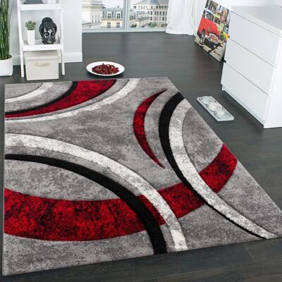 Tapis moderne design - Gris Noir Rouge Crème - 240 x 330 cm - Motif Ligné Moucheté - Polypropylène - Intérieur - PACO HOME Rouge - Publicité Tapis moderne design - Gris Noir Rouge Crème - 240 x 330 cm - Motif Ligné Moucheté - Polypropylène - Intérieur - PACO HOME Rouge - Publicité