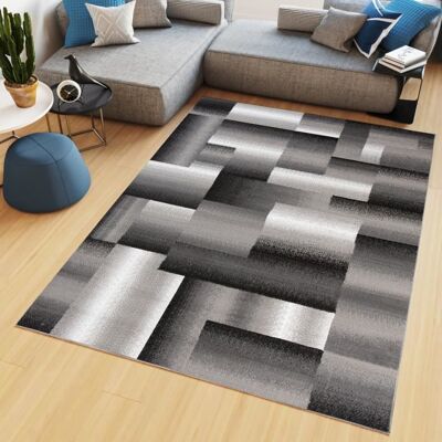 TAPISO Tapis Salon Poil Court Maya Noir Gris Blanc Géométrique Polypropylène Intérieur 200x300 cm Noir - Publicité TAPISO Tapis Salon Poil Court Maya Noir Gris Blanc Géométrique Polypropylène Intérieur 200x300 cm Noir - Publicité