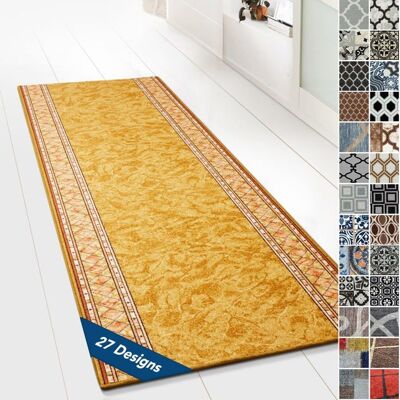 KARAT Tapis Ornement Vintage Oriental pour la Cuisine Le Couloir et Le Salon 80 x 200 cm Beige Rügen Beige - Publicité KARAT Tapis Ornement Vintage Oriental pour la Cuisine Le Couloir et Le Salon 80 x 200 cm Beige Rügen Beige - Publicité
