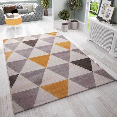 Tapis - VIMODA - Géométrique - Jaune - 160x220 cm - Antidérapant - Résistant Jaune - Publicité Tapis - VIMODA - Géométrique - Jaune - 160x220 cm - Antidérapant - Résistant Jaune - Publicité