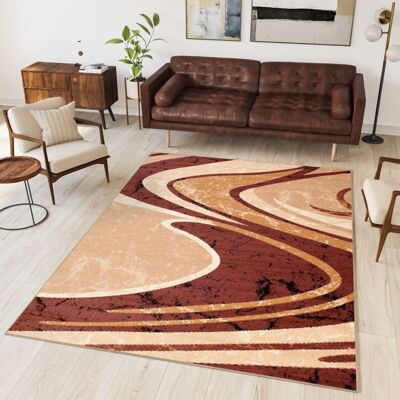 TAPISO Tapis Salon Poil Court DREAM Marron Beige Rayures 200 x 300 cm 100% Polypropylène Intérieur Marron - Publicité TAPISO Tapis Salon Poil Court DREAM Marron Beige Rayures 200 x 300 cm 100% Polypropylène Intérieur Marron - Publicité